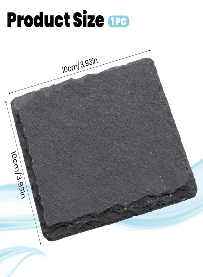 Alrhso Turtle Basking Platform Slate for Reptiles 3.9 X 3.9 Inch Tortoise Basking Stone for Reptiles Bearded Dragon Accessories for Lizards, Chameleons, Geckos, Turtles, Reptile - Image 2